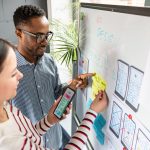 Web development team plans the website.