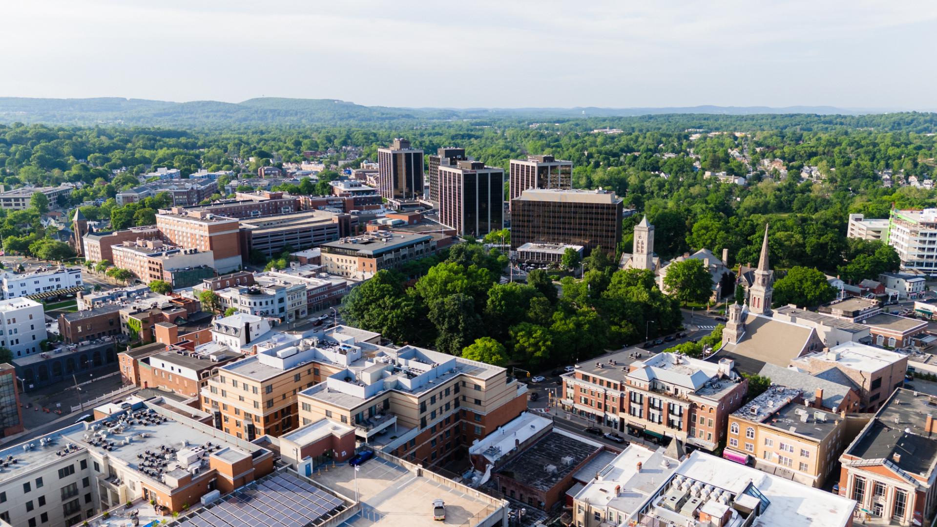 Aerial view of Morristown New Jersey