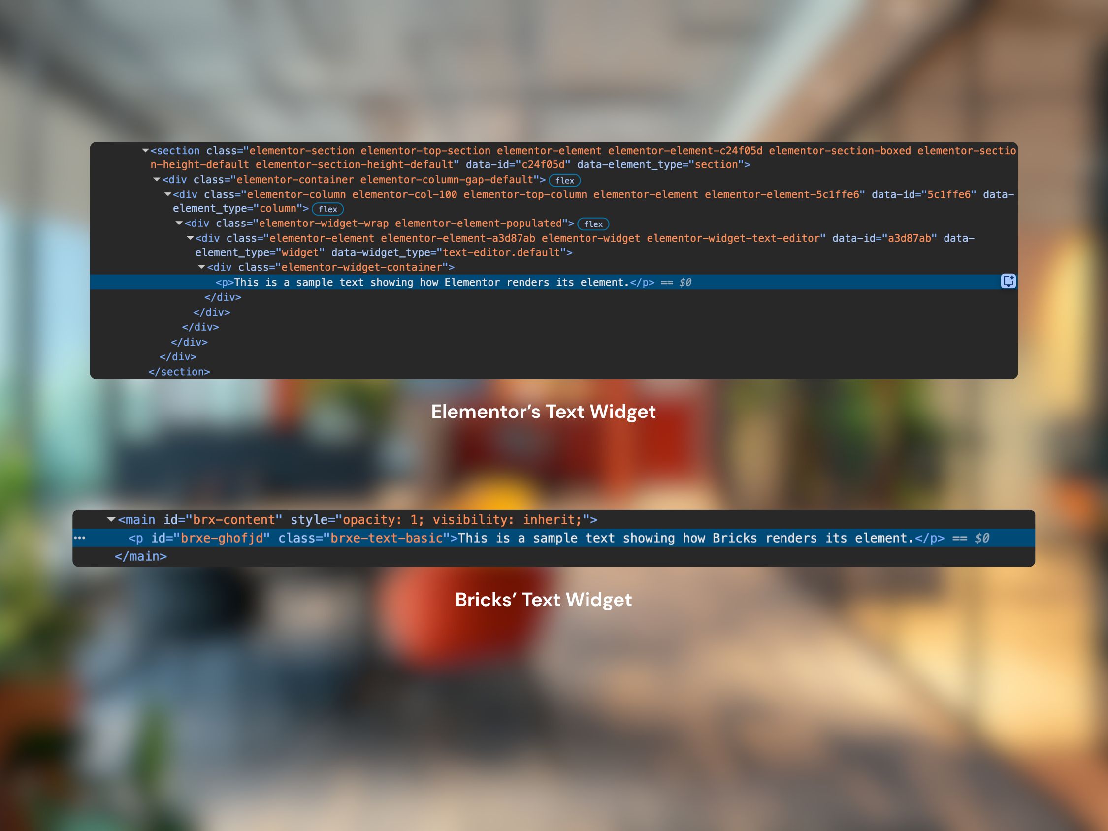 Comparison of the Text Widget in Elementor and Bricks