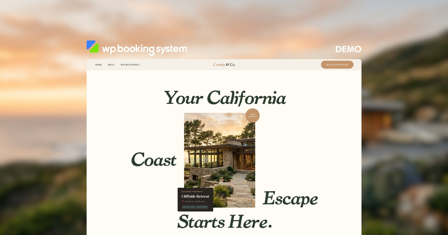 Featured image of Coastip & Co, a vacation rental demo website using WP Booking System