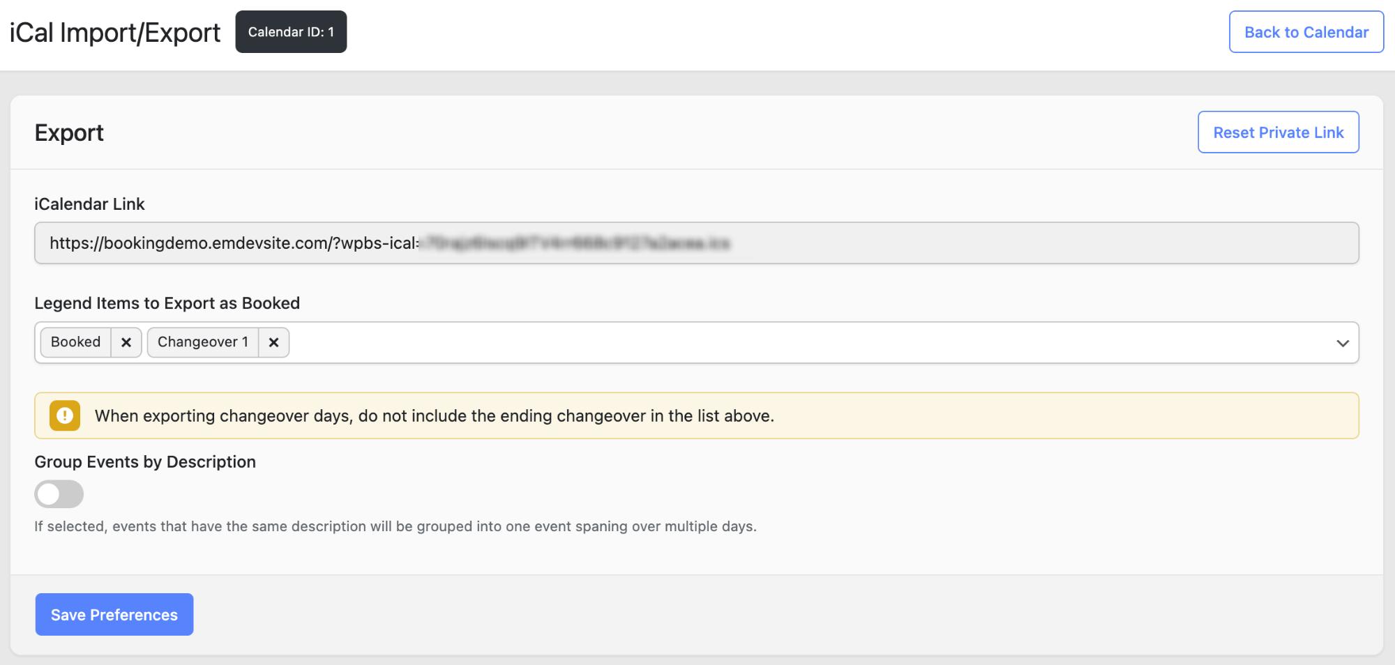 Image of WP Booking System - Import and export using iCal integration