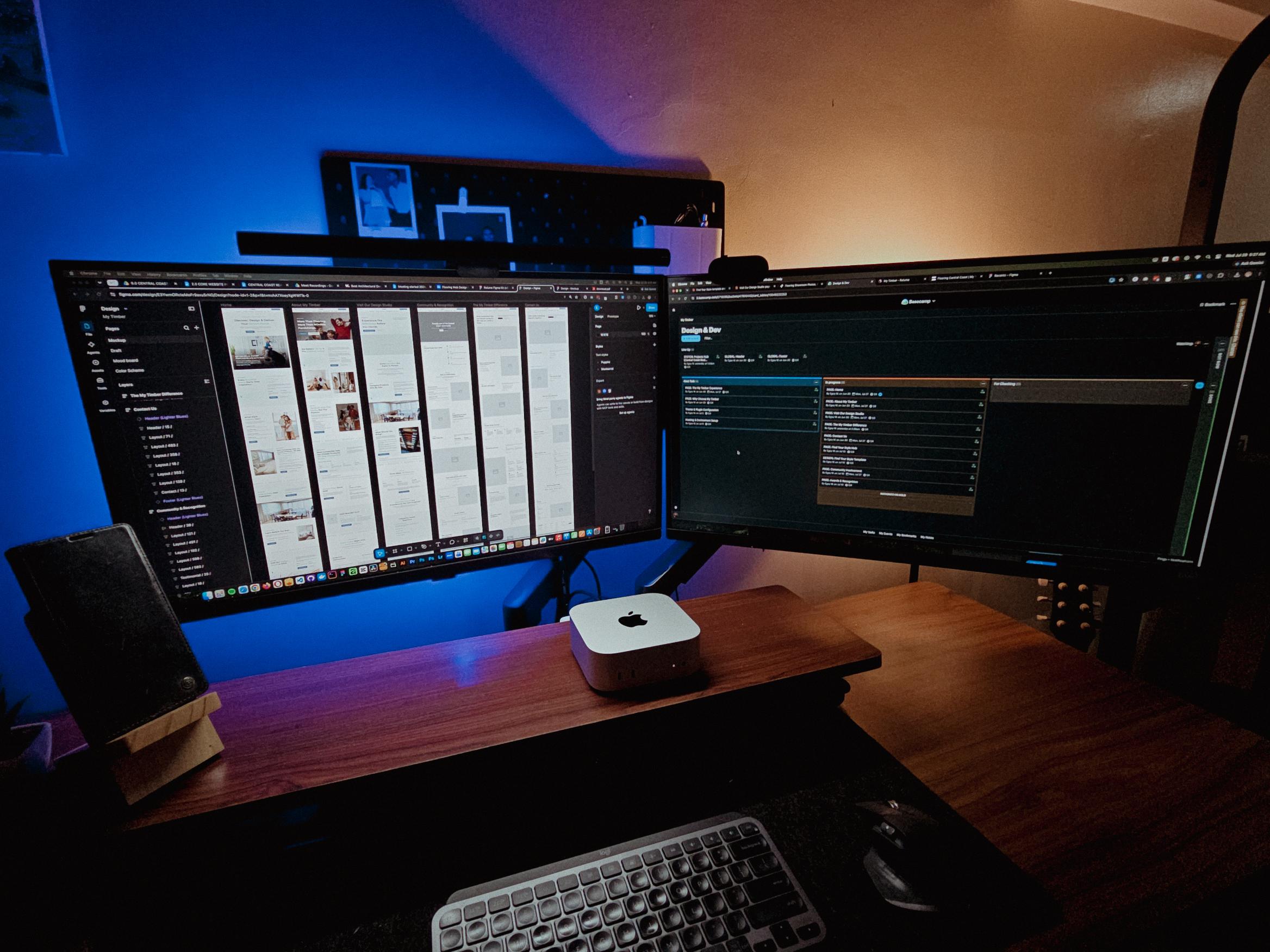 Image of my workstation redesigning the website of a flooring company based in Erina, NSW.