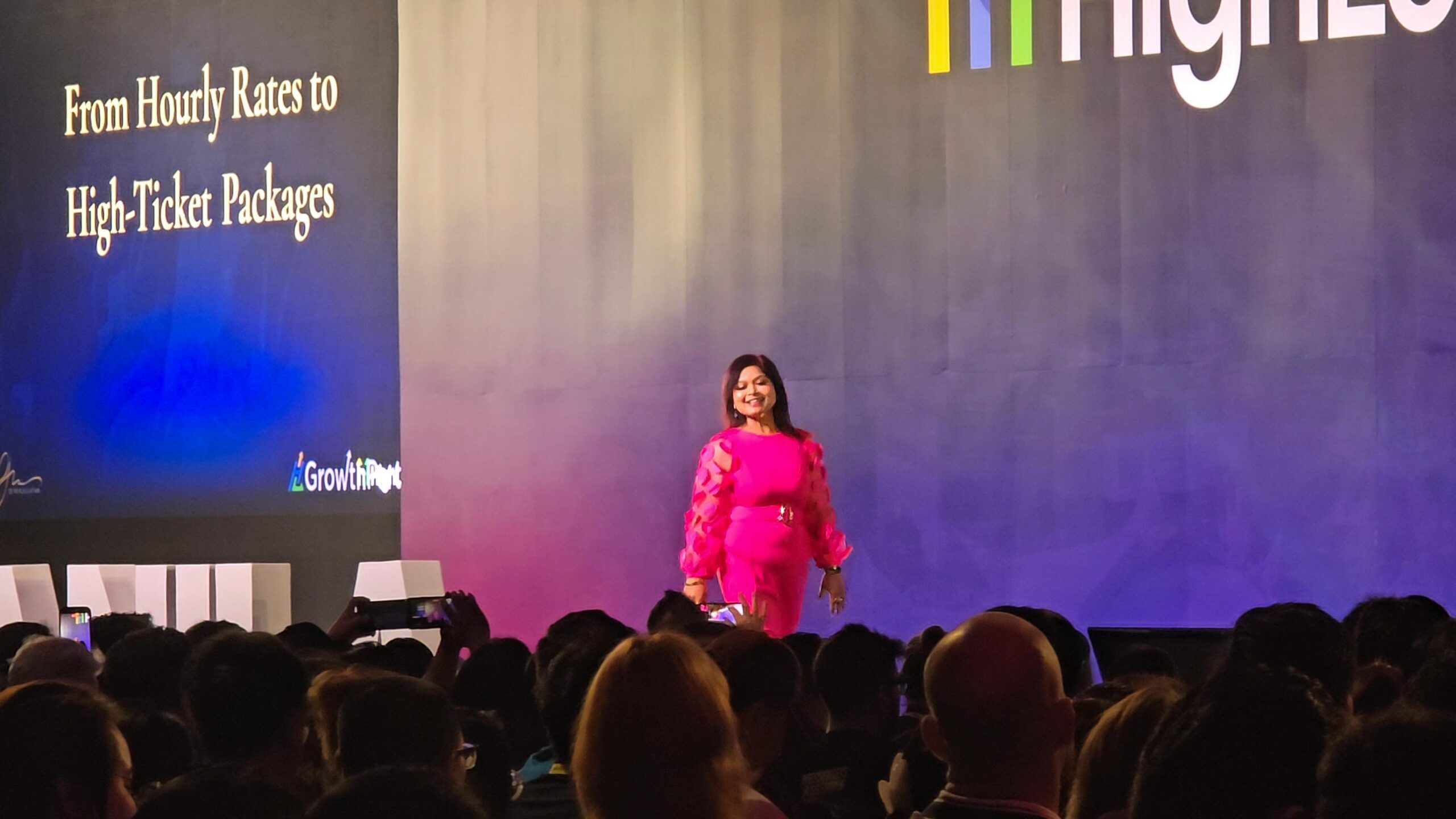 Image of Dr. Priya Jaganathan talking at HighLevel Live Manila 2026