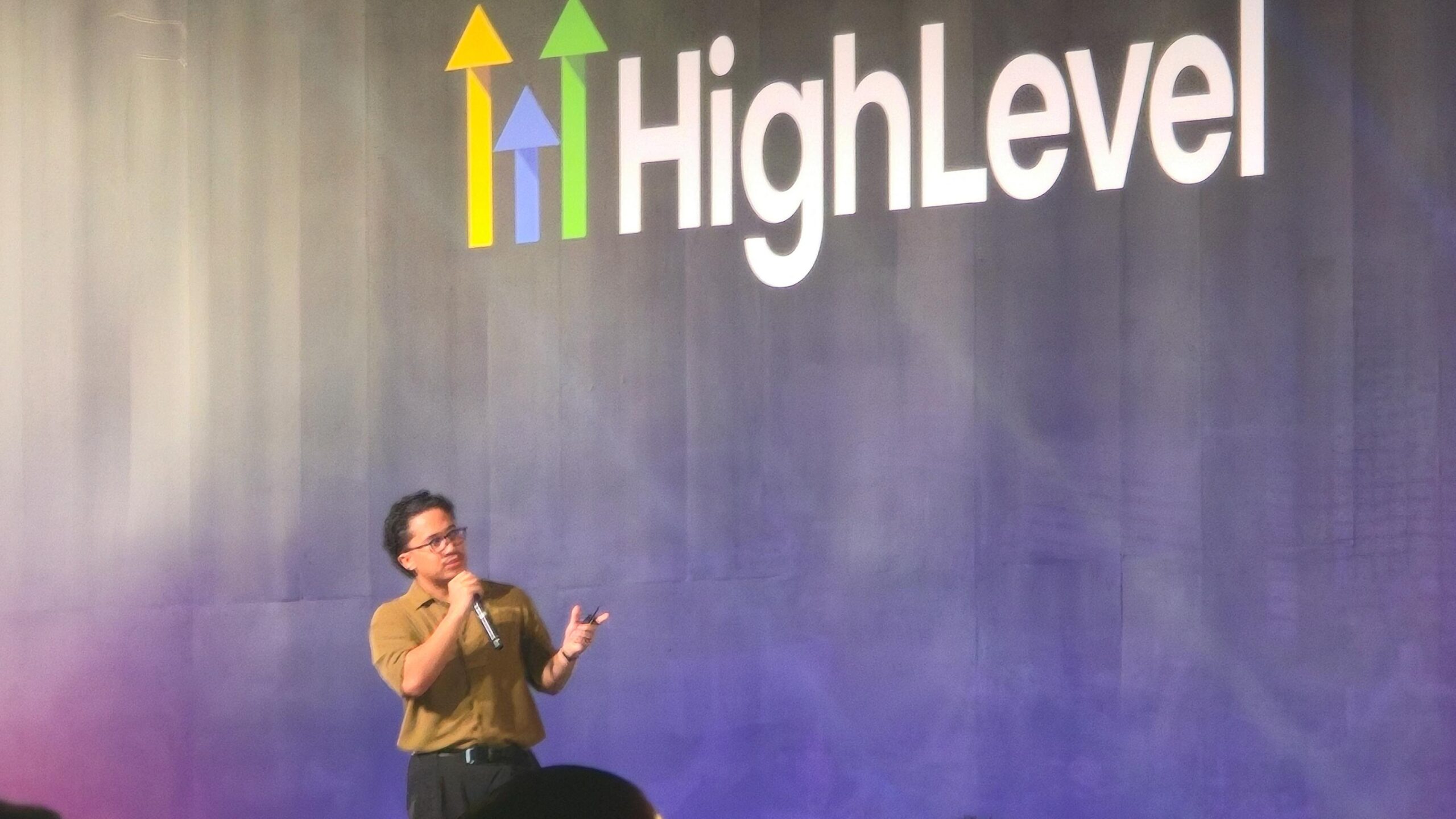 Image of Matthew Panganiban talking at HighLevel Live Manila 2026