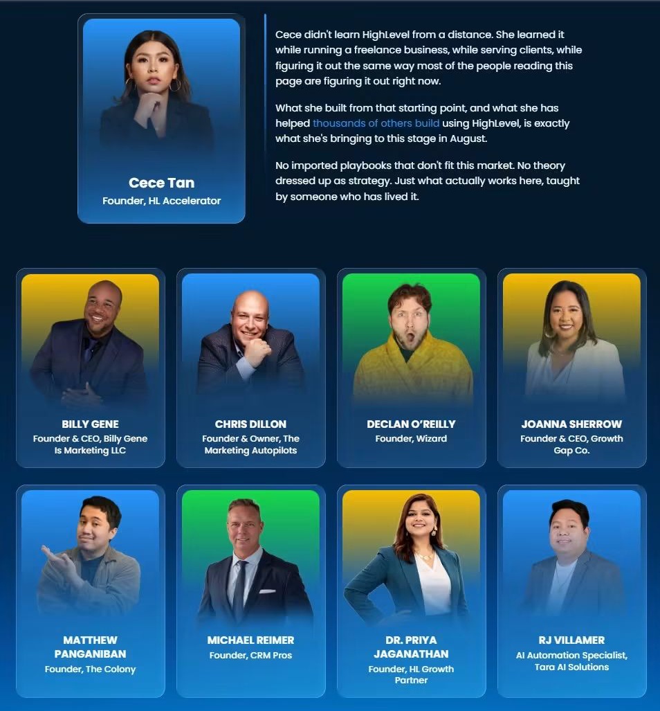 List of speakers of HighLevel Live Manila 2026